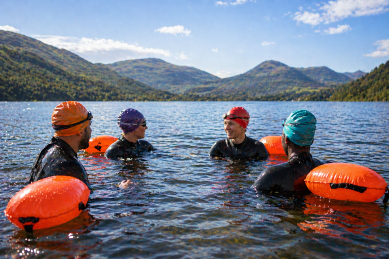 Small group open water swimming session in Stirlingshire Small group open water swimming session on a Scottish loch in Stirlingshire
